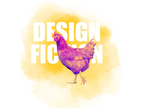 Illustration pour l'imaginaire souhaitable montrant une poule, avec effet graphique sur l'image
