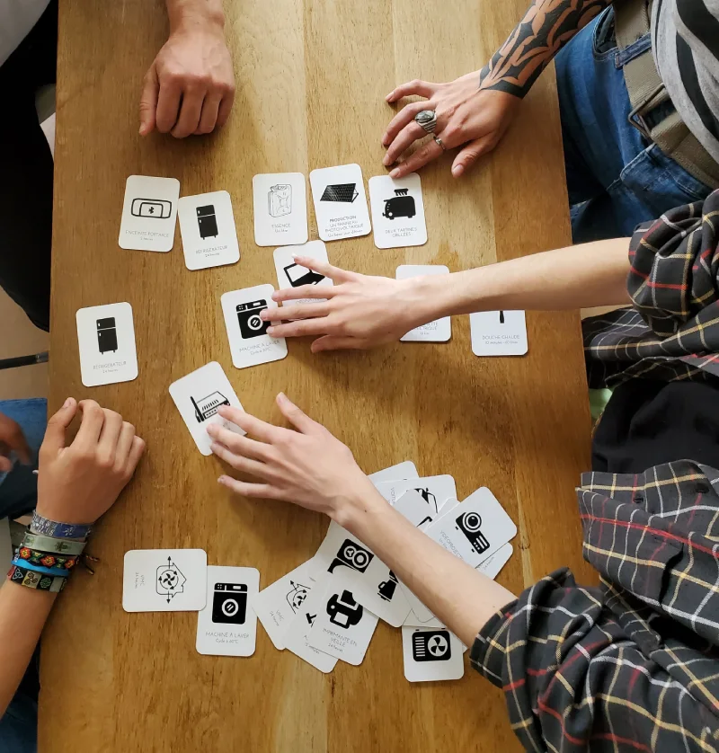 Photo du jeu en cours, avec 4 joueurs