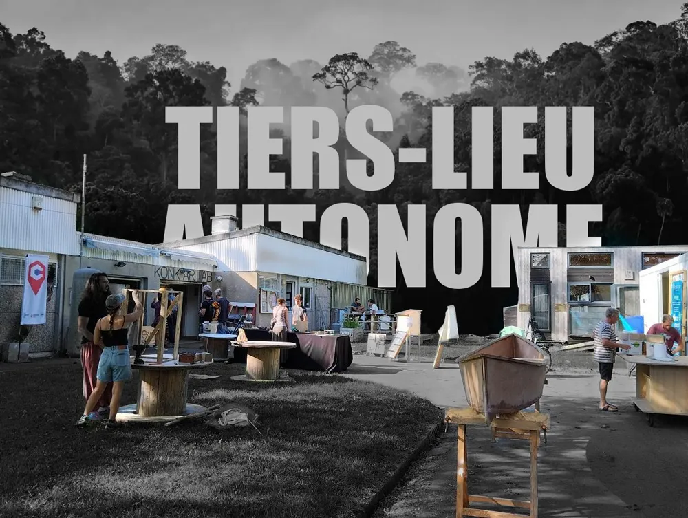 Photo du tiers lieu autonome, fablab, avec effet graphique sur l'image